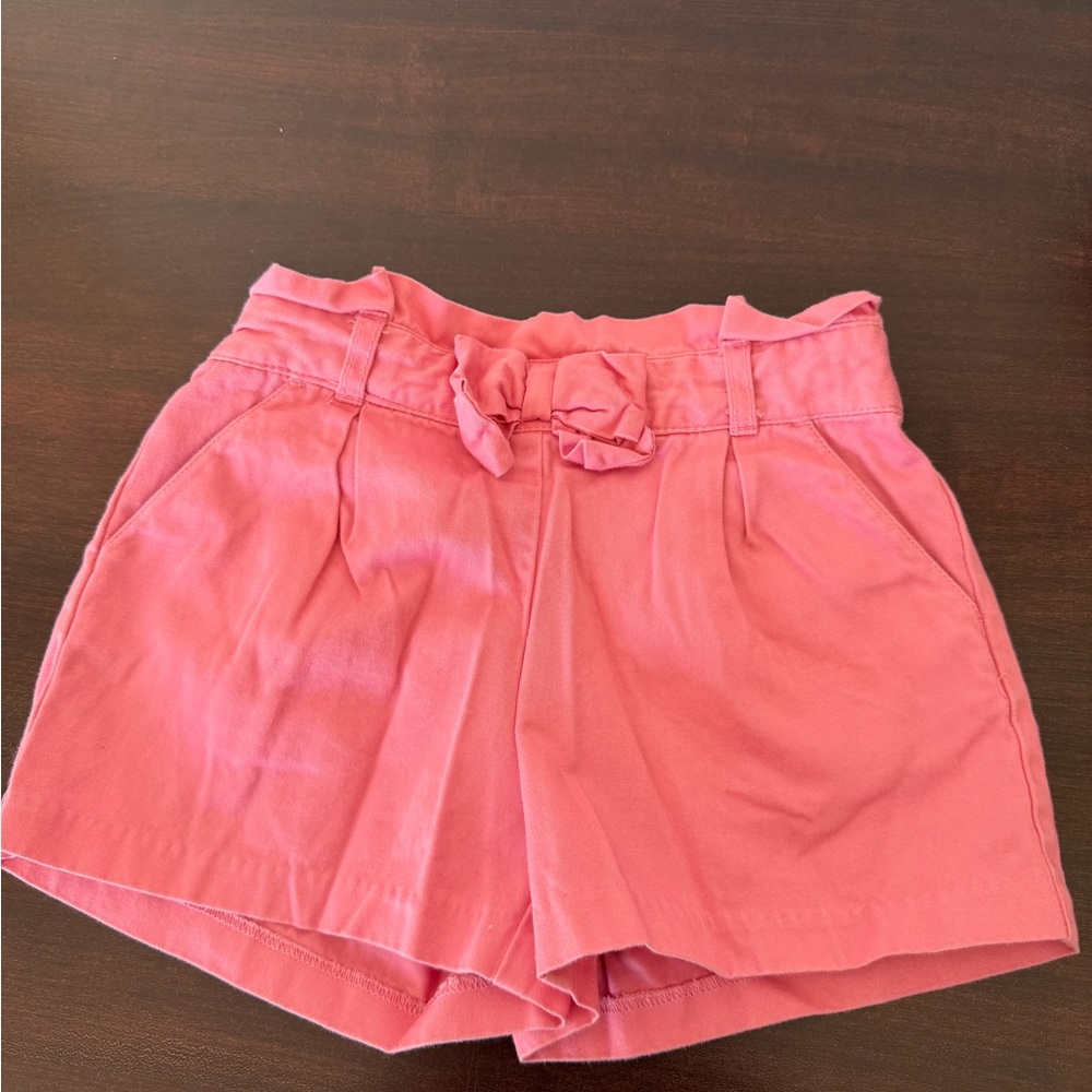 Janie and Jack Bright Pink girls shorts EUC with gathered waist - size 6